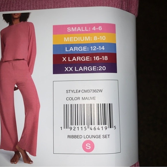 NWT Women's Large Mauve Pink BB DAKOTA Ribbed 2 Piece Lounge Set Stretch Small - Picture 6 of 7